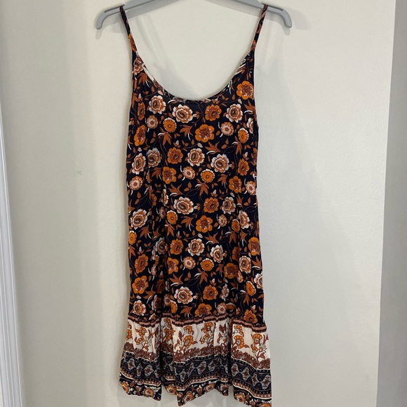Amazon Dresses Amazon Black And Orange Floral Tank Mini Dress Poshmark